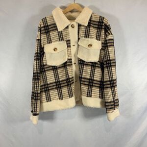 Oddi Chenille Sherpa Plaid Jacket Multicolor